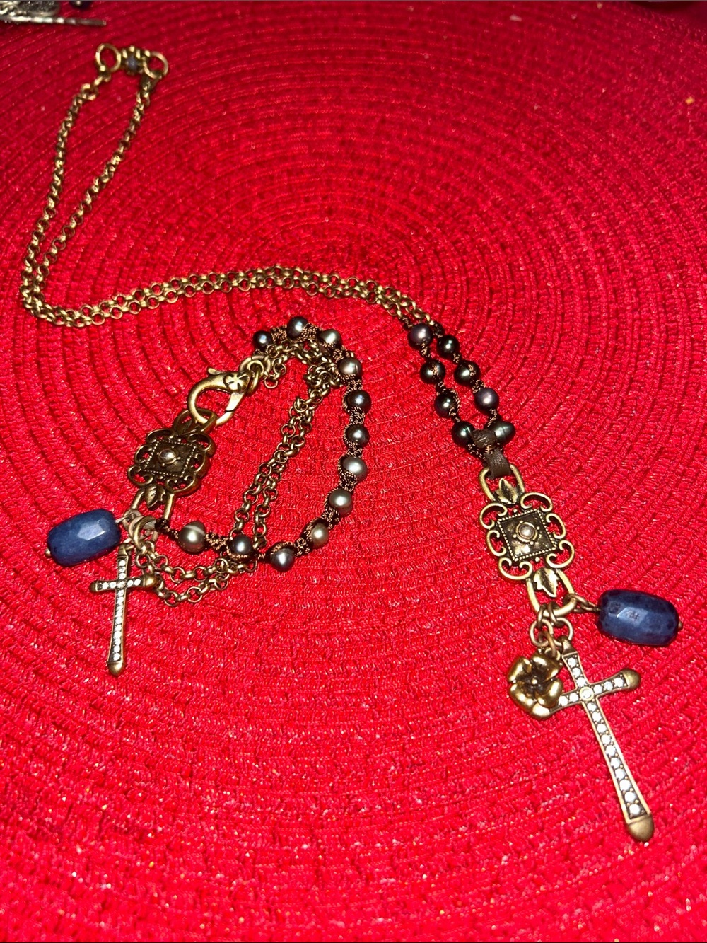 Preowned Lucky Brand Vintage Inspired Necklace and Bracelet Set